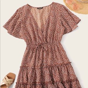 SHEIN red floral dress